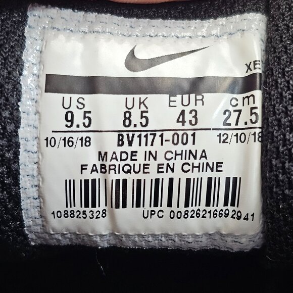 Nike Air Monarch IV Mens 9.5 Black White Training Shoes Sneakers BV1171-001 - Picture 7 of 9